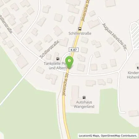 Standortübersicht der Tankstelle Hirschfeld GmbH Esso-Station in 26434 Wangerland Hohenkirchen