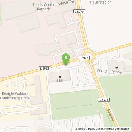 Standortübersicht der Tankstelle BFT Tankstelle Heinemann GmbH in 34497 Korbach