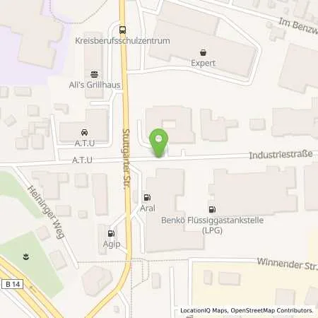 Standortübersicht der Tankstelle Benkö Einbauservice in 71522 Backnang