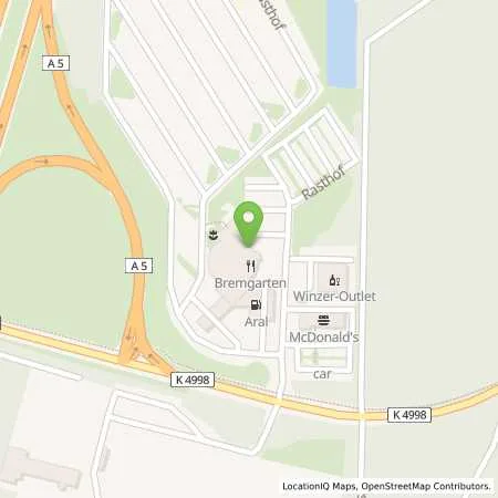 Standortübersicht der Tankstelle ESSO Autohof Bremgarten in 79258 Hartheim