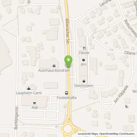 Standortübersicht der Tankstelle Autohaus Kundrath in 88471 Laupheim