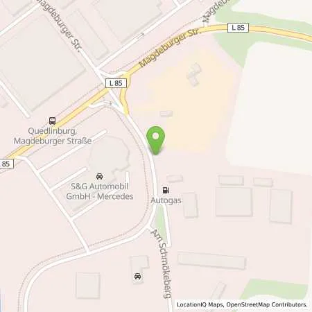 Standortübersicht der Tankstelle Wärmetechnik Quedlinburg Harzgas GmbH in 06484 Quedlinburg