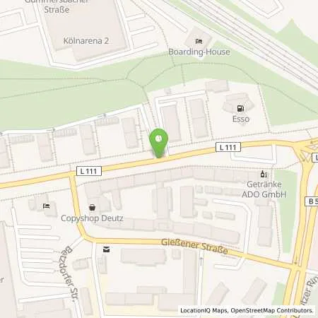 Standortübersicht der Tankstelle Esso Station an der Kölnarena in 50679 Köln-Deutz