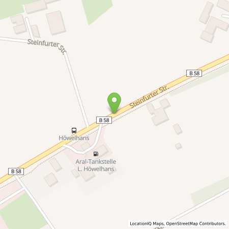 Standortübersicht der Autogas (LPG) Tankstelle: ARAL-Station Höwelhans in 59387, Ascheberg