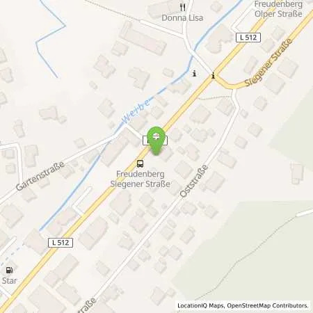 Standortübersicht der Tankstelle Esso Station Falk in 57258 Freudenberg