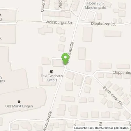 Standortübersicht der Tankstelle Taxi Twiehaus GmbH in 49809 Lingen Darme