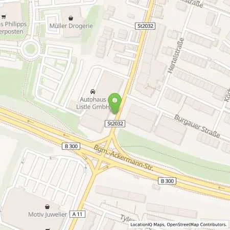 Standortübersicht der Tankstelle Autohaus Listle GmbH in 86156 Augsburg