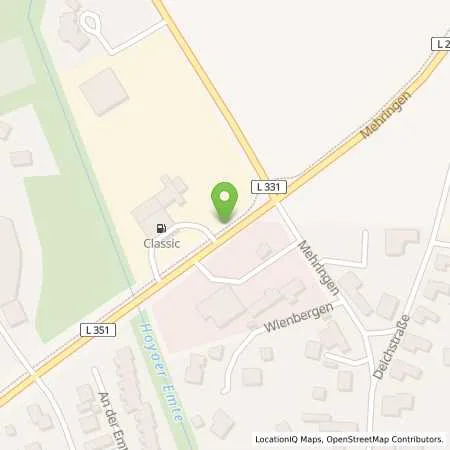 Standortübersicht der Tankstelle CLASSIC Tankstelle Lühmann GmbH & Co. KG in 27318 Hoya