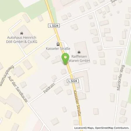 Standortübersicht der Tankstelle Raiffeisen-Warenzentrale Kurhessen-Thüringen GmbH in 34576 Homberg