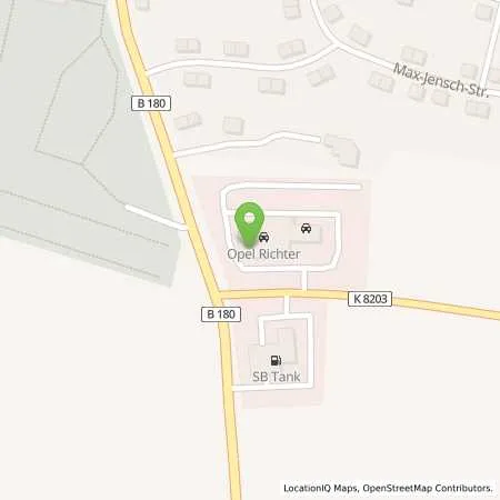 Standortübersicht der Tankstelle Westfalen-Autogas Opel Autohaus Richter in 09669 Frankenberg