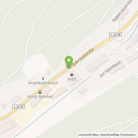 Standortübersicht der Autogas (LPG) Tankstelle: Avex Tankstelle in 99842, Ruhla