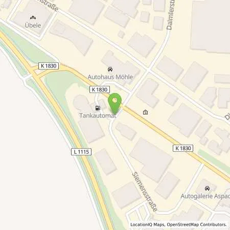 Standortübersicht der Tankstelle Schwarz Landtechnik GmbH in 71546 Aspach