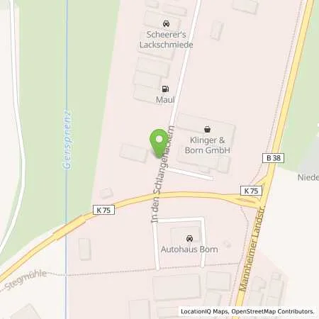 Standortübersicht der Tankstelle Firma Maul in 64395 Brensbach