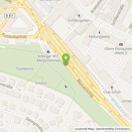 Standortübersicht der Tankstelle Sickinger & Wagner GbR in 89077 Ulm