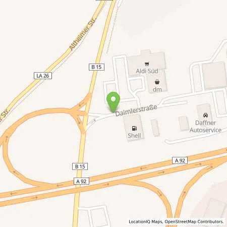 Standortübersicht der Tankstelle Tankstelle G. Spanner (Shell) in 84051 Essenbach