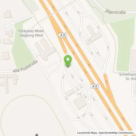 Standortübersicht der Tankstelle BAB-Tankstelle Siegburg West (Shell) in 53721 Siegburg