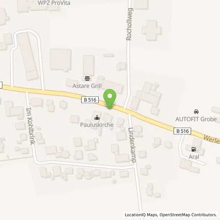 Standortübersicht der Tankstelle Raiffeisen Tankstelle Ense Bremen in 59469 Ense (Bremen)