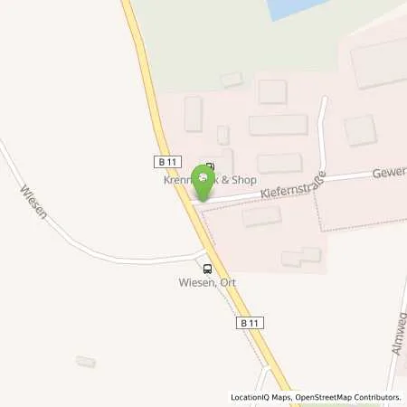 Standortübersicht der Tankstelle Krenn Tank und Shop GmbH in 82549 Königsdorf