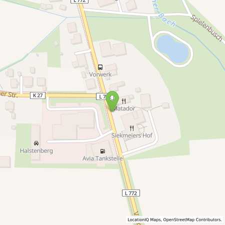 Standortübersicht der Autogas (LPG) Tankstelle: AVIA Station Halstenberg in 32549, Bad Oeynhausen
