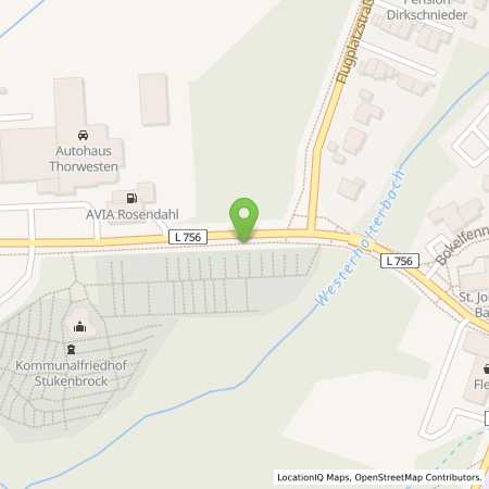 Standortübersicht der Autogas (LPG) Tankstelle: AVIA Station Rosendahl in 33758, Schloß Holte - Stukenbrock