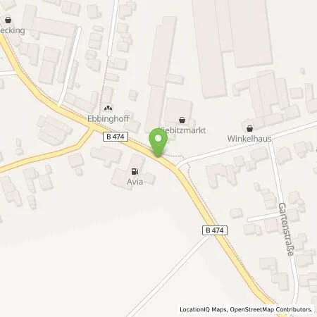 Standortübersicht der Tankstelle AVIA - Station Deitmer in 48739 Legden