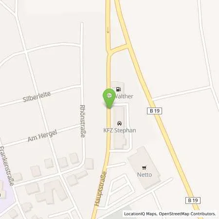 Standortübersicht der Tankstelle Bft Walther Tankstelle Peter Stephan in 97490 Poppenhausen