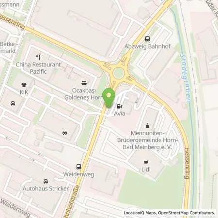 Standortübersicht der Tankstelle AVIA-Tankstelle in 32805 Horn (Bad Meinberg)