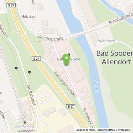 Standortübersicht der Autogas (LPG) Tankstelle: Esso-Station Gottsleben-Kühnl in 37242, Bad Soden-Allendorf