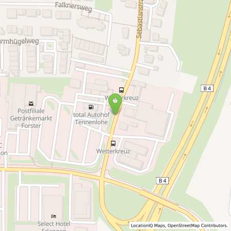 Standortübersicht der Autogas (LPG) Tankstelle: Total Autohof Tennenlohe in 91058, Erlangen-Tennenlohe