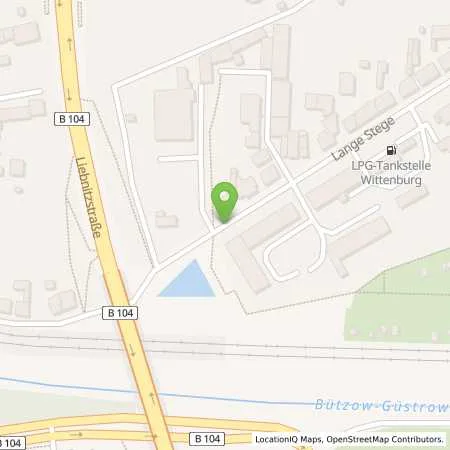 Standortübersicht der Tankstelle Propan und technische Gase F. Wittenburg in 18273 Güstrow