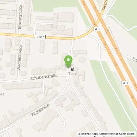 Standortübersicht der Tankstelle TOTAL Station Alforns Kunz e.K. in 40699 Erkrath