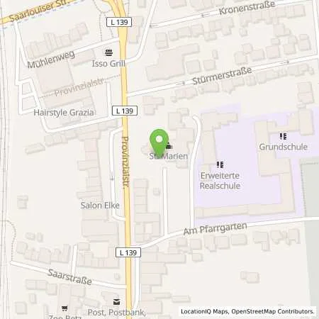 Standortübersicht der Tankstelle Autohaus Sparwald GmbH in 66806 Ensdorf