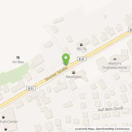 Standortübersicht der Tankstelle Westfalen Tankstelle-Autoservice in 27239 Twistringen