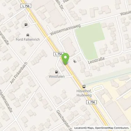 Standortübersicht der Tankstelle Westfalen-Tankstelle Ferdinand Falkenrich in 33161 Hövelhof