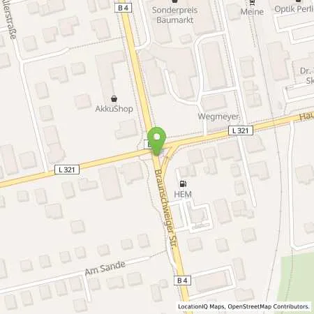 Standortübersicht der Tankstelle Hem-Tankstelle in 38527 Meine