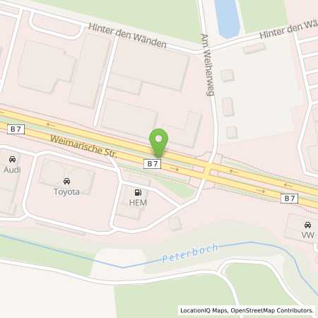 Standortübersicht der Autogas (LPG) Tankstelle: HEM Tankstelle in 99098, Erfurt-Linderbach