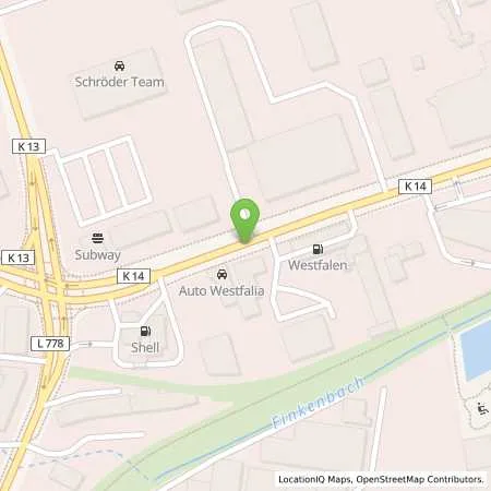 Standortübersicht der Tankstelle Westfalen-Tankstelle in 33609 Bielefeld