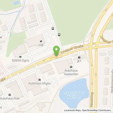 Standortübersicht der Tankstelle Jet-Tankstelle Haeberlen GmbH in 87435 Kempten
