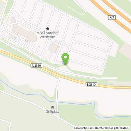 Standortübersicht der Autogas (LPG) Tankstelle: Maxi Autohof Wertheim (Esso) in 97877, Wertheim