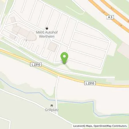 Standortübersicht der Tankstelle Maxi Autohof Wertheim (Esso) in 97877 Wertheim
