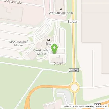 Standortübersicht der Tankstelle Maxi Autohof Mücke (Esso) in 35325 Mücke