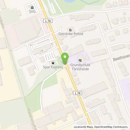 Standortübersicht der Tankstelle SVG Straßenverkehrsgen. Nordrhein eG in 42553 Velbert (Neviges)