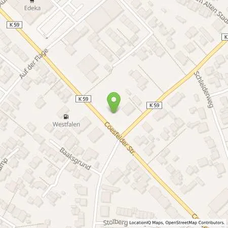 Standortübersicht der Tankstelle Westfalen Tankstelle Volker Schmidt in 48249 Dülmen