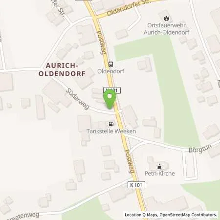 Standortübersicht der Tankstelle Klaus Weeken Freie Tankstelle in 26629 Großfehn