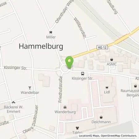 Standortübersicht der Tankstelle Bft Tankstelle Walther in 97762 Hammelburg