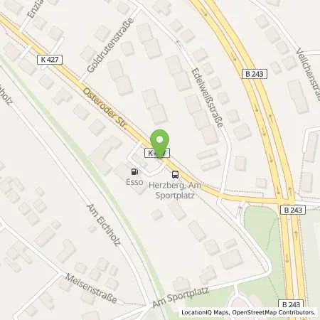 Standortübersicht der Tankstelle Esso-Station L. Fröhlich in 37412 Herzberg