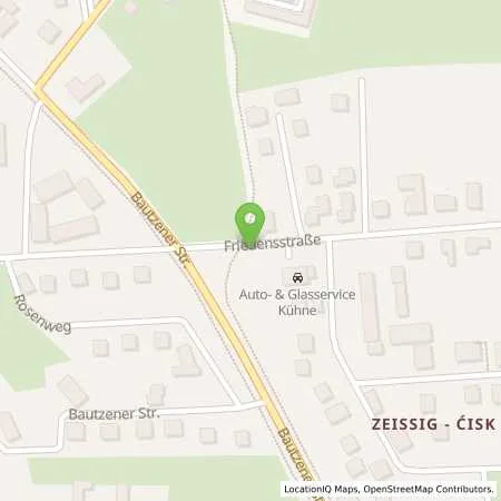 Standortübersicht der Tankstelle AUTO & GLASSERVICE KÜHNE in 02977 Hoyerswerda /OT Zeißig