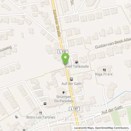 Standortübersicht der Tankstelle Aral Tankstelle in 40670 Meerbusch (Strümp)