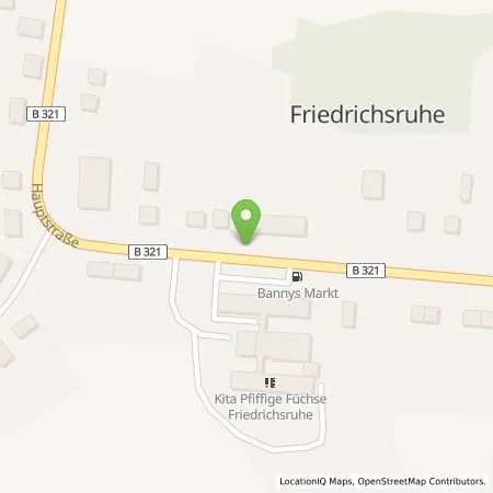 Standortübersicht der Tankstelle Bannys Markt in 19374 Friedrichsruhe