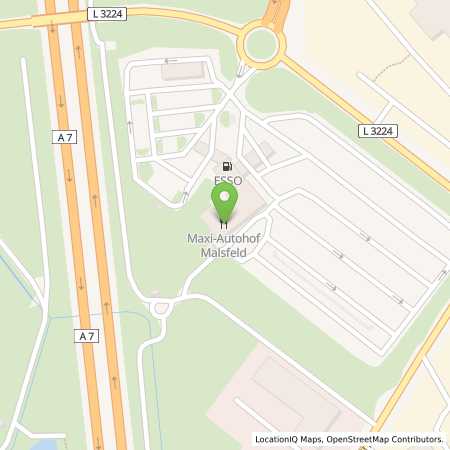 Standortübersicht der Autogas (LPG) Tankstelle: Maxi-Autohof Malsfeld (ESSO) in 34323, Malsfeld